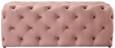 Upholstered Velvet Bench - Blush / Black