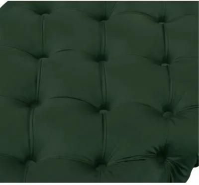 Velvet Upholstered Bench - Hunter Green / Gold