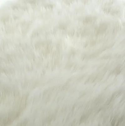 Upholstered Faux Fur Bench - Gold / White