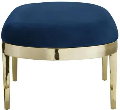 Velvet Bench Upholstered - Navy Blue / Gold