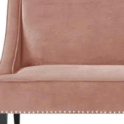 Upholstered Velvet Bench - Blush / Brown