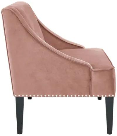 Upholstered Velvet Bench - Blush / Brown