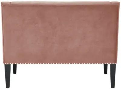 Upholstered Velvet Bench - Blush / Brown