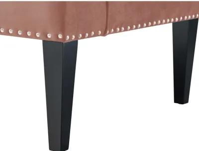 Upholstered Velvet Bench - Blush / Brown