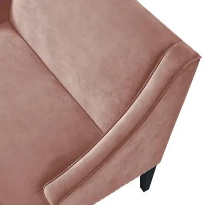 Upholstered Velvet Bench - Blush / Brown