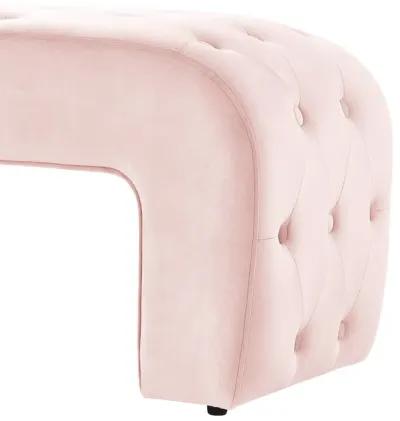 Upholstered Velvet Bench - Blush