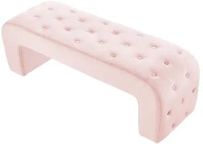 Upholstered Velvet Bench - Blush