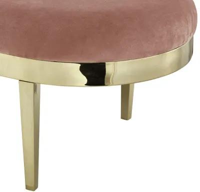 Upholstered Velvet Bench - Blush / Gold