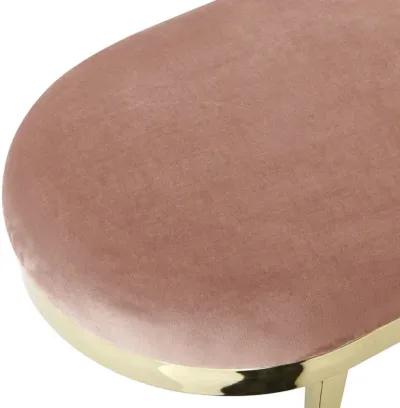 Upholstered Velvet Bench - Blush / Gold