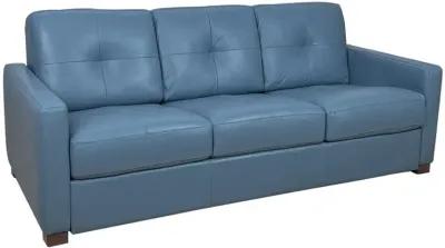 Leather Sleeper Sofa - Blue / Black