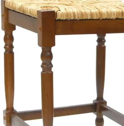 Backless Counter Height Bar Chair With Footrest 24" - Natural and Brown