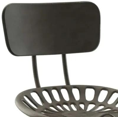 Industrial Backless Adjustable Height Bar Chair With Footrest 47" - Dark Gray