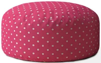 Cotton Round Polka Dots Pouf Cover - Pink / White