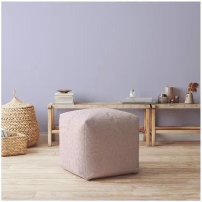 Cotton Abstract Pouf Cover - Pink