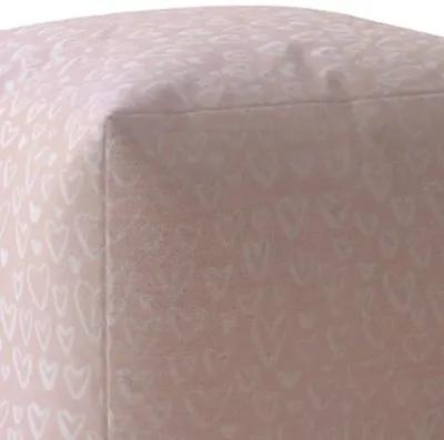 Cotton Abstract Pouf Cover - Pink