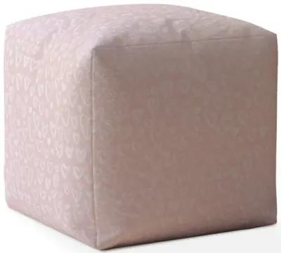 Cotton Abstract Pouf Cover - Pink