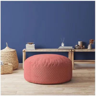 Polyester Round Pouf Cover - Coral