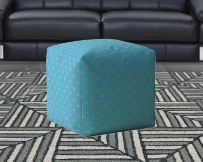 Cotton Polka Dots Pouf Cover - Blue / Gray