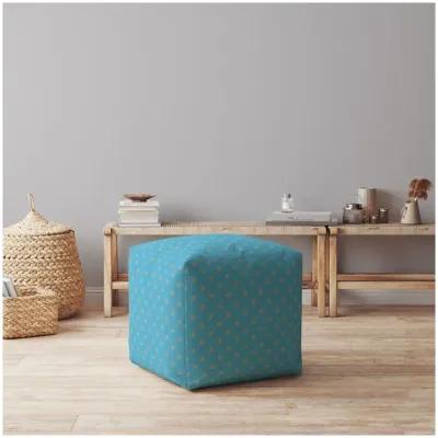 Cotton Polka Dots Pouf Cover - Blue / Gray