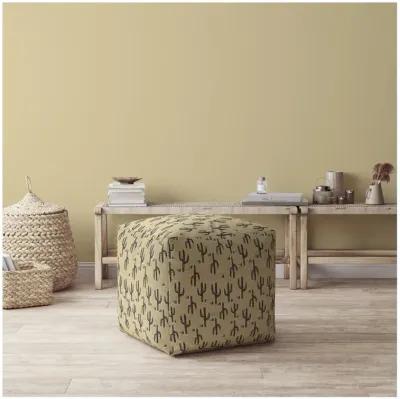 Cotton Cactus Pouf Cover - Beige