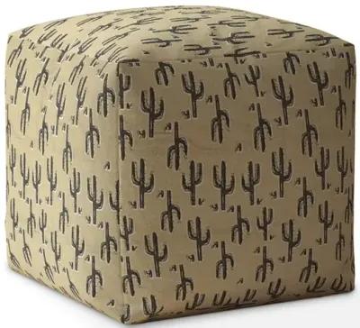 Cotton Cactus Pouf Cover - Beige