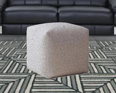 Cotton, Abstract Pouf Cover - Gray