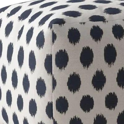 Canvas, Polka Dots Pouf Cover - Blue / White