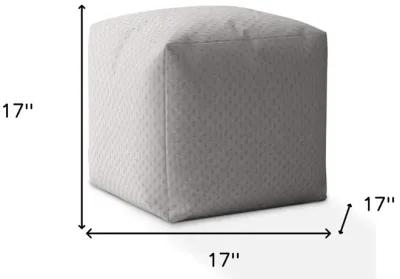 Polyester Cube Pouf Cover - Gray