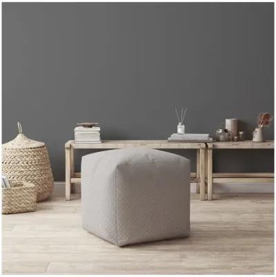 Polyester Cube Pouf Cover - Gray