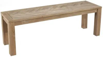 Distressed Solid Wood Dining Bench - Natural