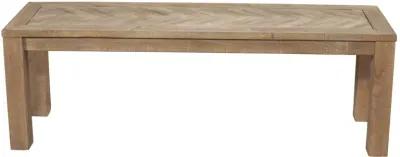 Distressed Solid Wood Dining Bench - Natural