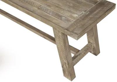 Distressed Solid Wood Dining Bench - Natural / Brown