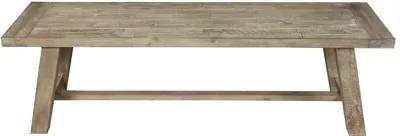 Distressed Solid Wood Dining Bench - Natural / Brown