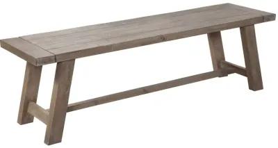 Distressed Solid Wood Dining Bench - Natural / Brown