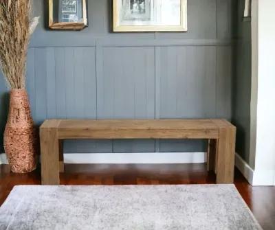 Distressed Wood Dining Bench - Natural