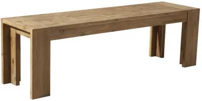 Distressed Wood Dining Bench - Natural