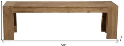 Distressed Wood Dining Bench - Natural