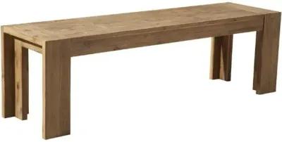 Distressed Wood Dining Bench - Natural