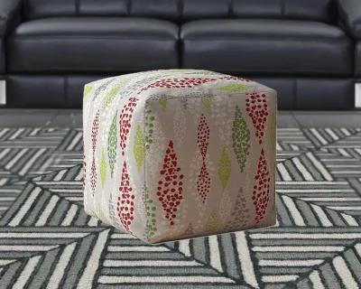 Cotton, Polka Dots Pouf Cover - Green