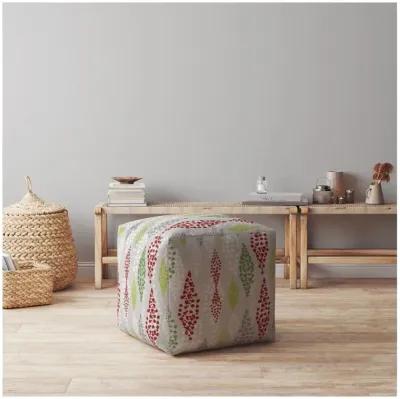 Cotton, Polka Dots Pouf Cover - Green