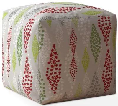 Cotton, Polka Dots Pouf Cover - Green