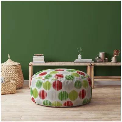 Cotton Round, Polka Dots Pouf Cover - Red / White