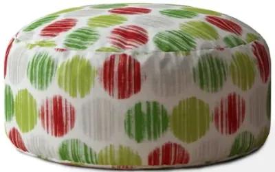 Cotton Round, Polka Dots Pouf Cover - Red / White