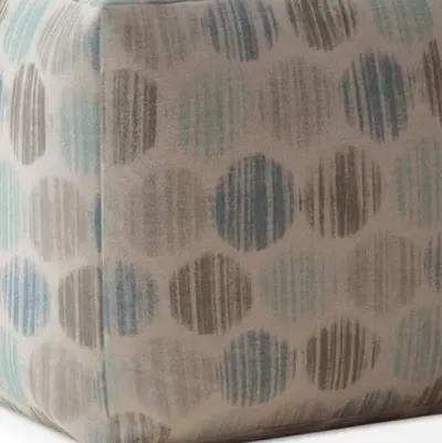 Cotton Polka Dots Pouf Cover - Blue