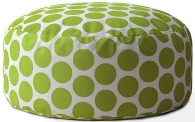 Cotton Round Polka Dots Pouf Cover - Green / White