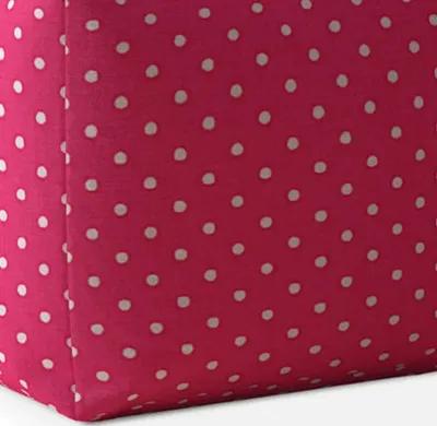 Cotton Polka Dots Pouf Cover - Pink / White