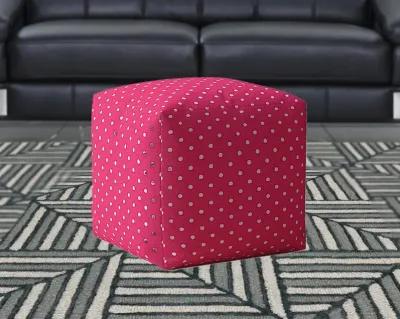 Cotton Polka Dots Pouf Cover - Pink / White