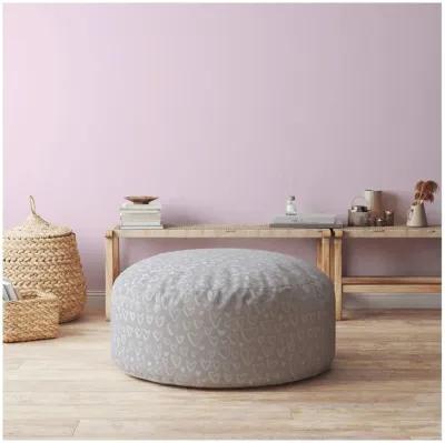 Cotton Round, Abstract Pouf Cover - Gray