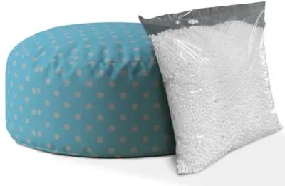 Cotton Round Polka Dots Pouf Cover - Blue / Gray