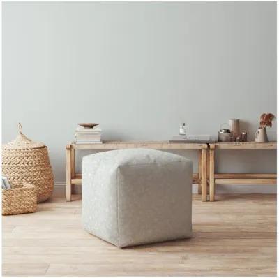 Cotton Abstract Pouf Cover - Gray